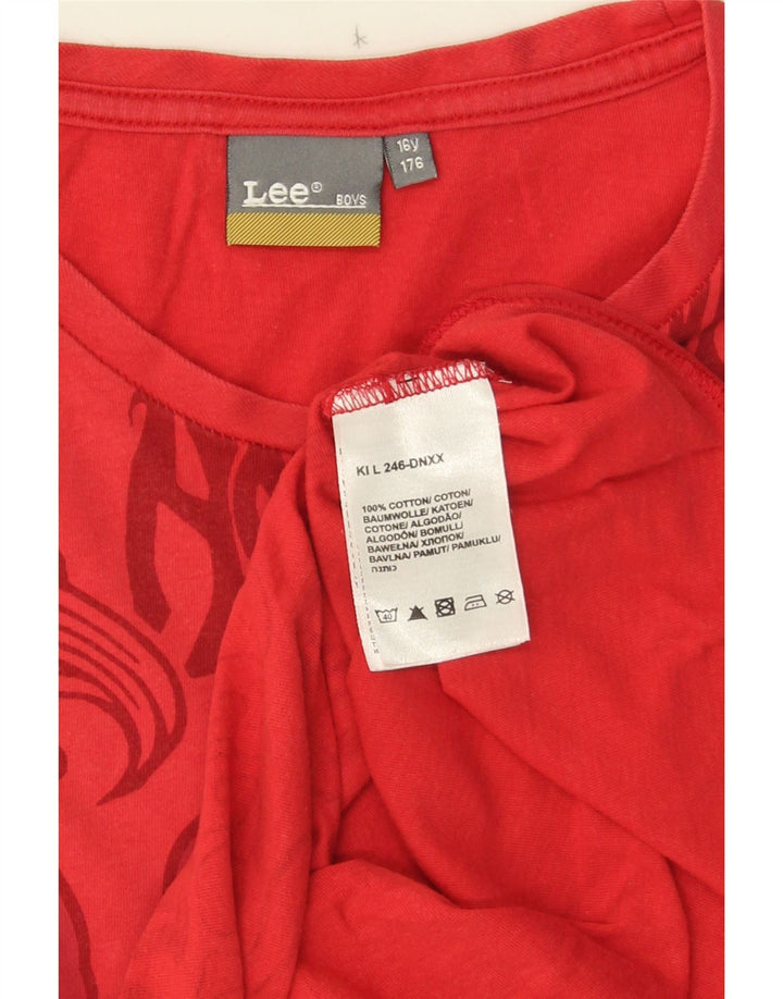 Camiseta sin mangas con gráfico Lee para niño 15-16 años Algodón rojo