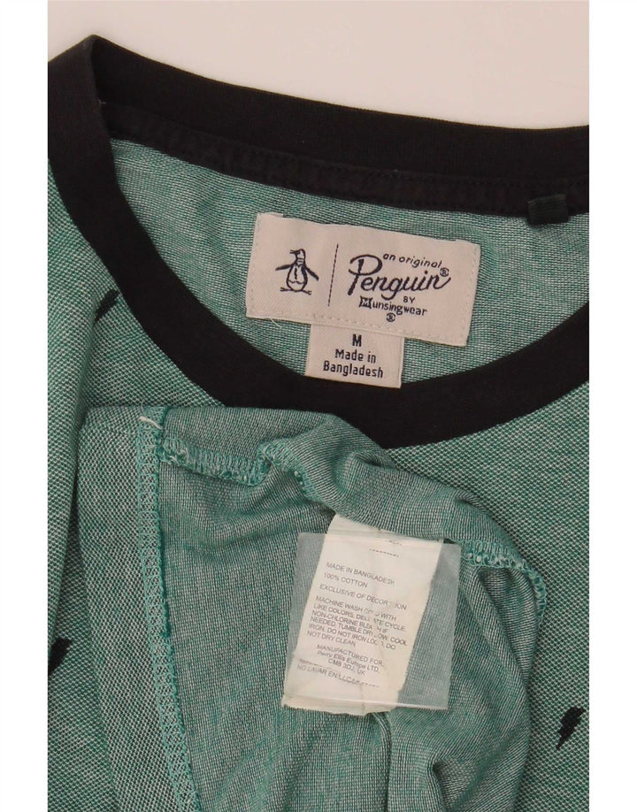 Camiseta Penguin Hombre Top Algodón Verde Medio