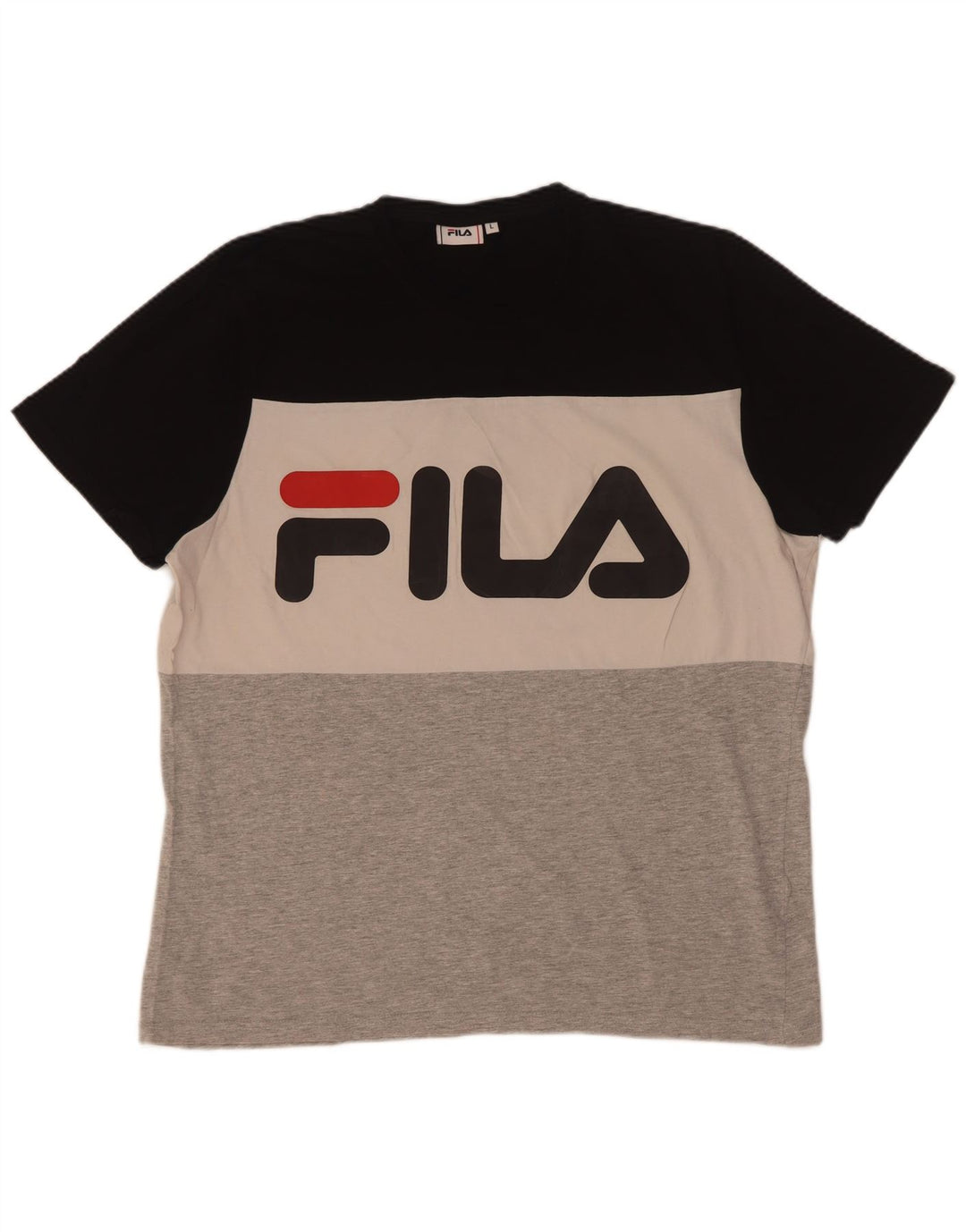 Fila Camiseta gráfica para hombre Top grande multicolor con bloques de color