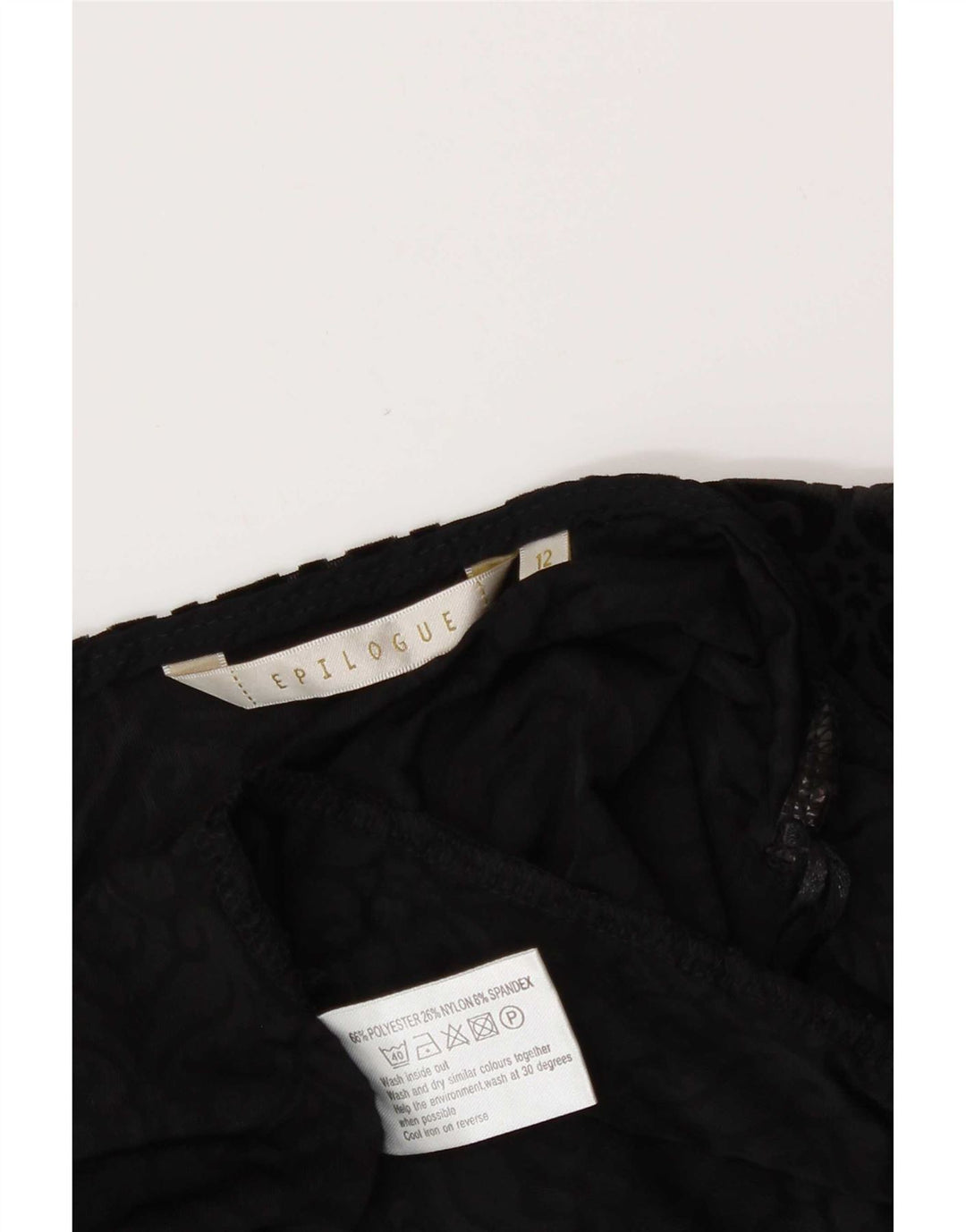 Top de tirantes abierto de terciopelo para mujer UK 40 Mediano Negro Paisley Poliéster