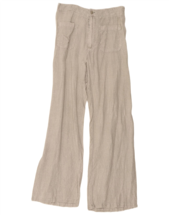 Zara Mujer Pantalones Casuales De Pierna Ancha Mediano W28 L32 Gris