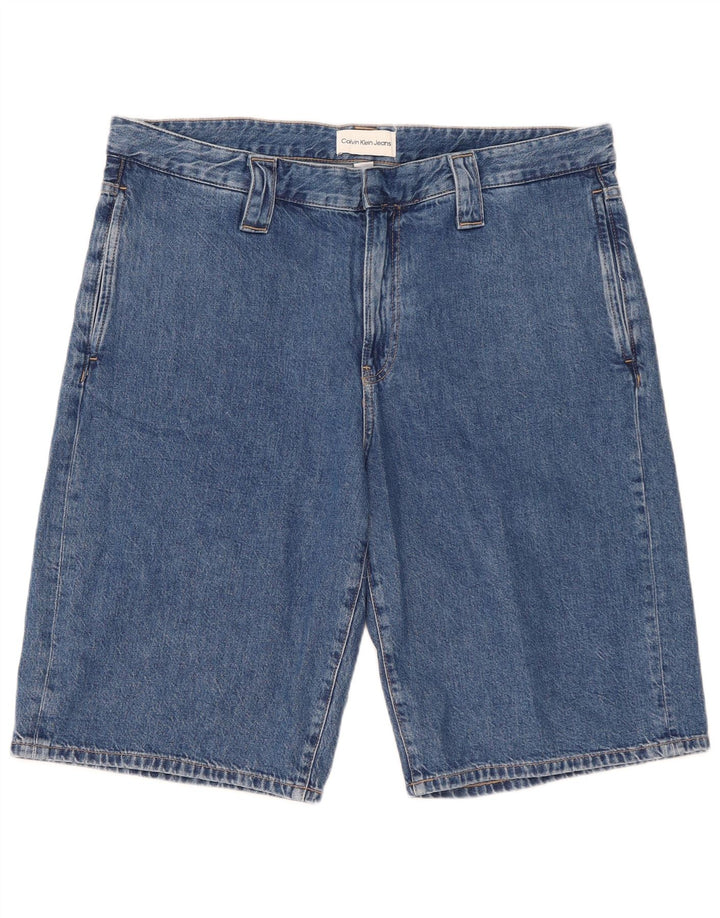 Calvin Klein Pantalones cortos de mezclilla para hombre W36 Algodón azul grande