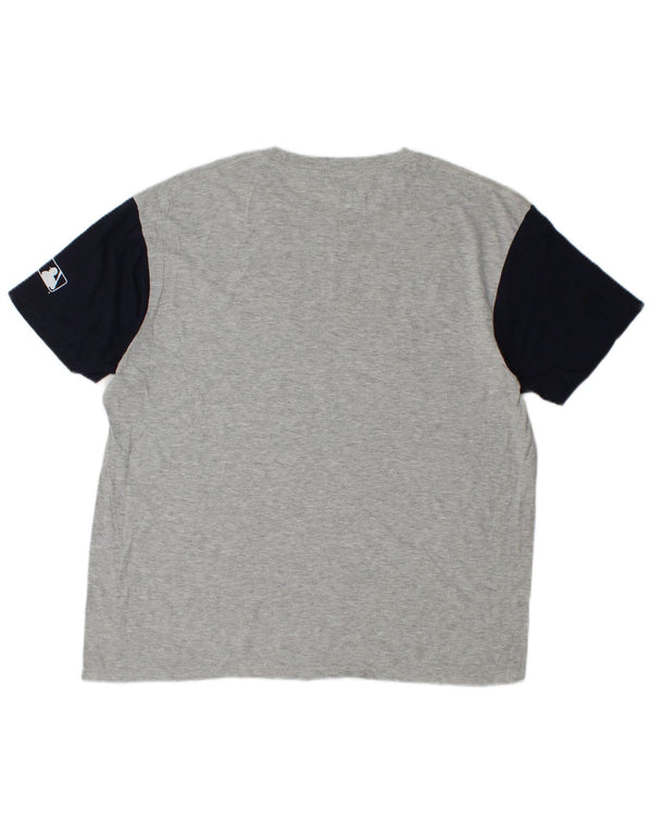 Adidas Camiseta con gráfico de los Atlanta Braves para hombre, talla grande, color gris
