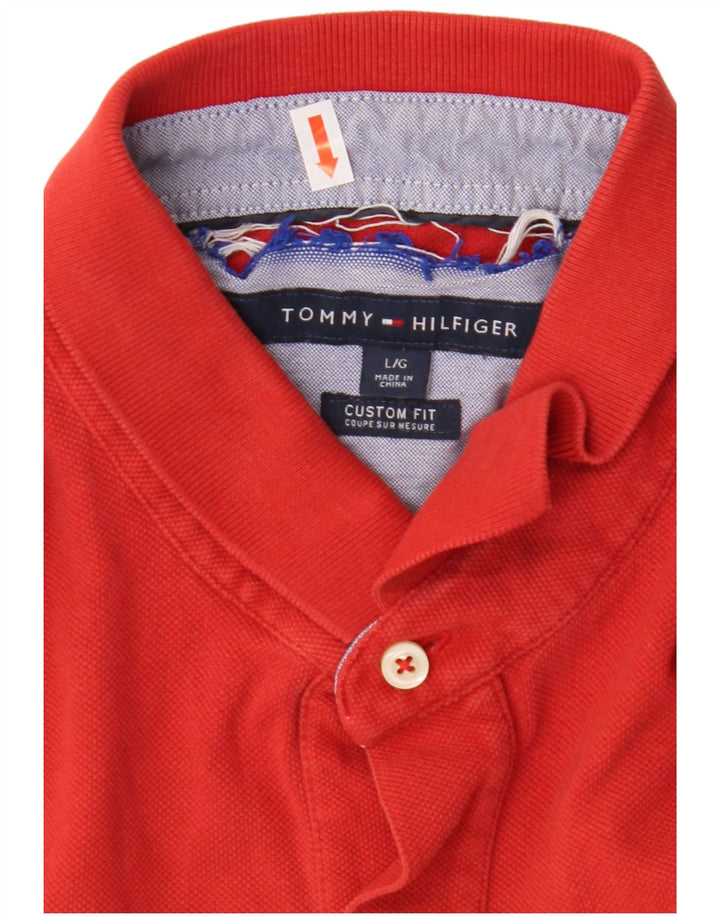 TOMMY HILFIGER Polo de ajuste personalizado para hombre, talla grande, rojo