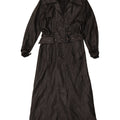 Vintage mujer cuero abrigo Reino Unido 16 grande negro