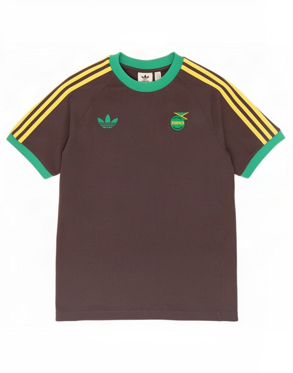 Adidas Hombre Jamaica Camiseta Top Algodón Colorblock Gris Medio