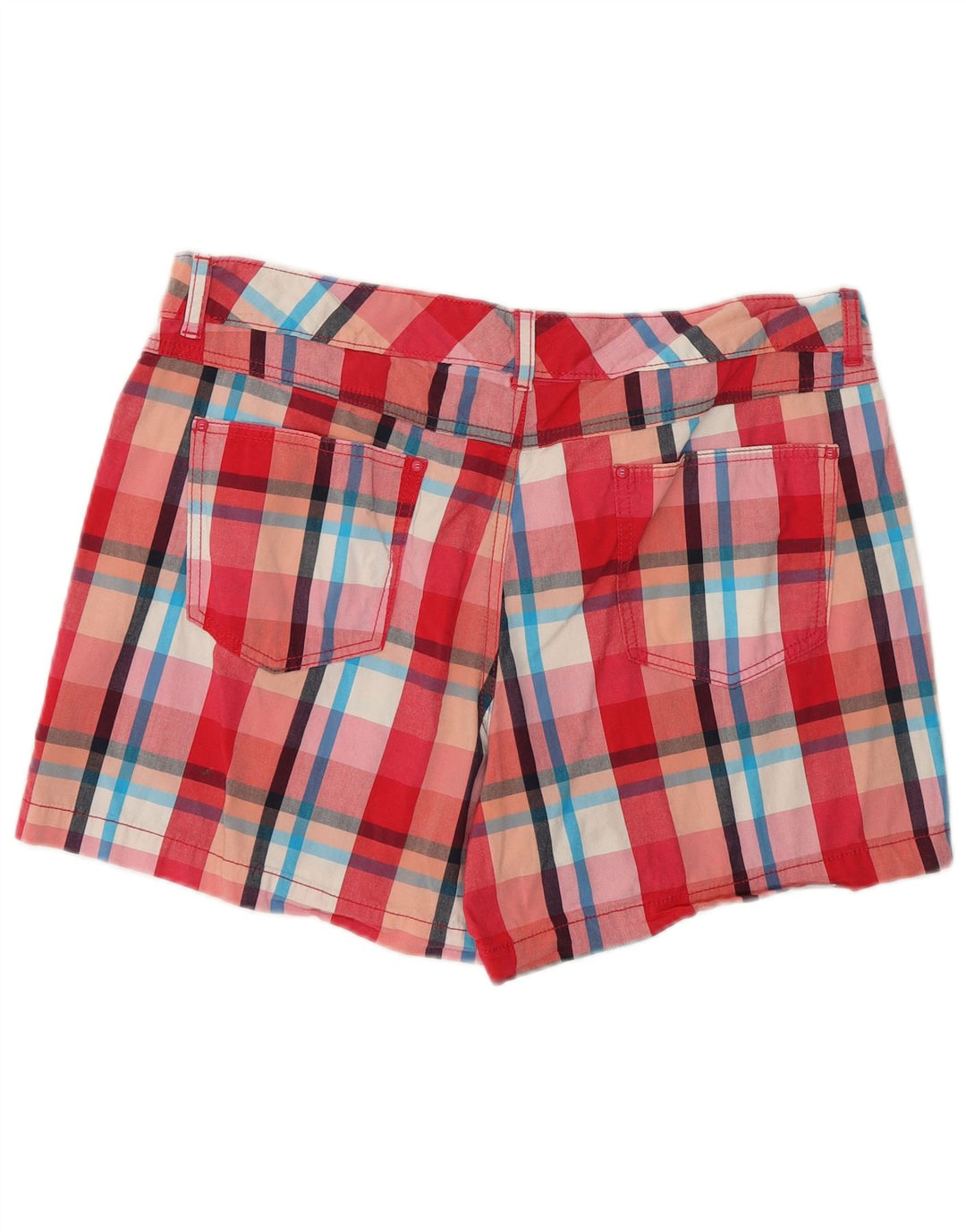 LEE Pantalones cortos casuales de ajuste natural para mujer US 16 2XL W38 algodón a cuadros rojos