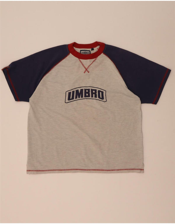 Umbro Hombre Camiseta gráfica Top Grande Gris Colorblock Poliéster