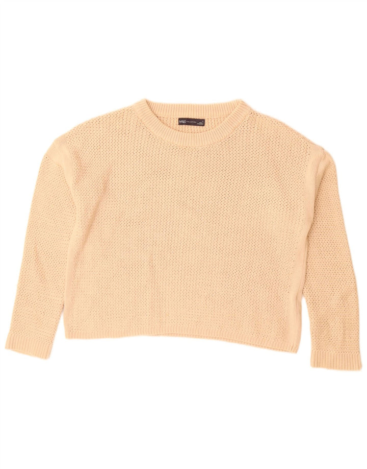Marks & Spencer Suéter de Cuello Redondo para Mujer UK 44 Medio Beige
