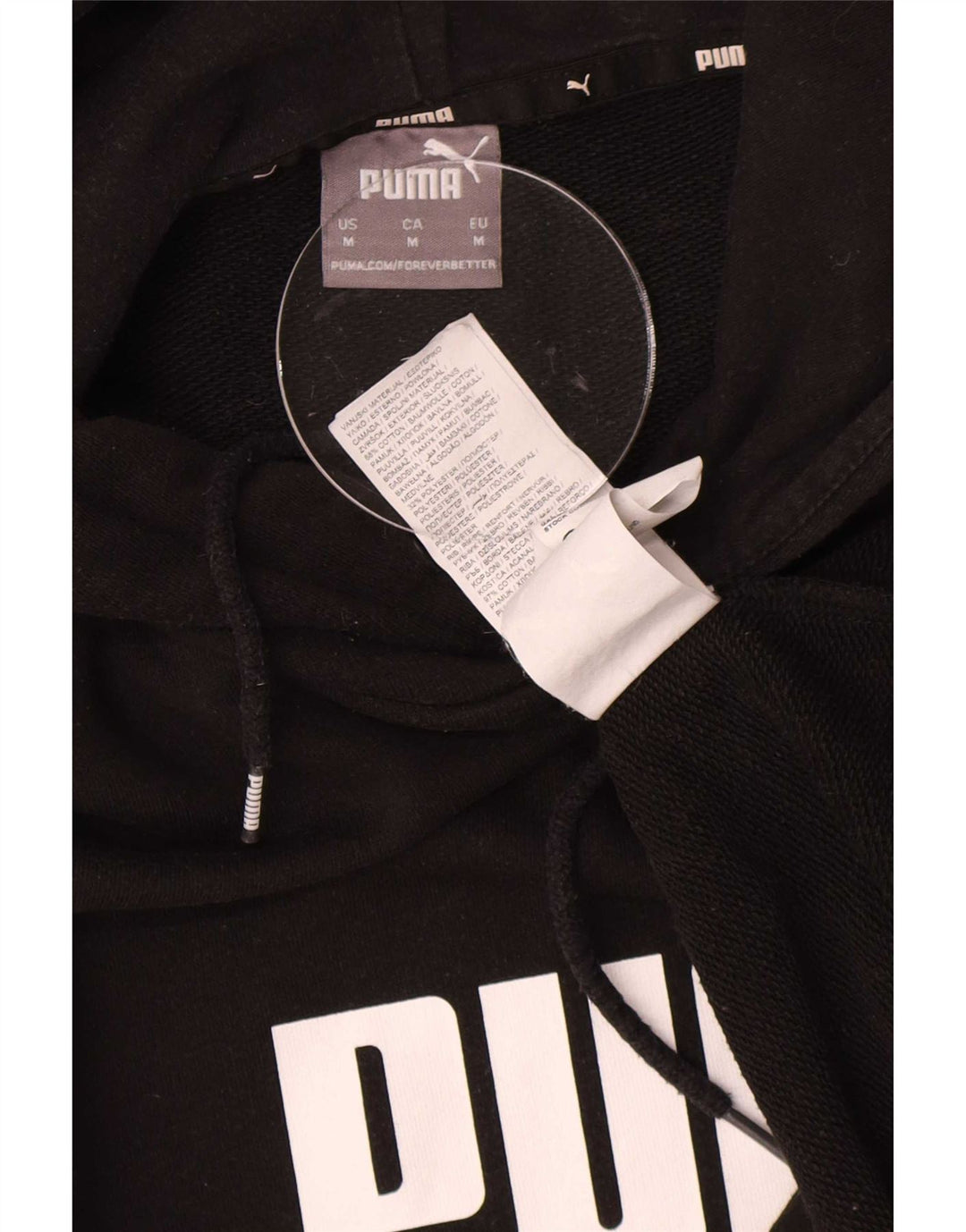 Puma Hombre Sudadera Con Capucha Gráfica Jersey De Algodón Negro Mediano