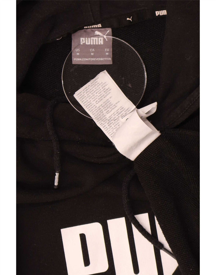 Puma Hombre Sudadera Con Capucha Gráfica Jersey De Algodón Negro Mediano