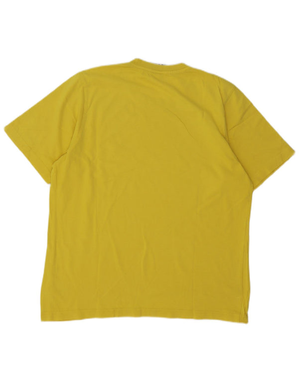Adidas - Camiseta para hombre, talla grande, algodón amarillo