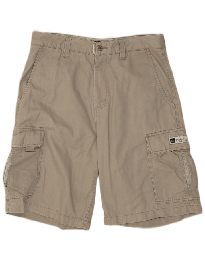 QUIKSILVER Shorts Cargo Hombre W30 Algodón Gris Medio