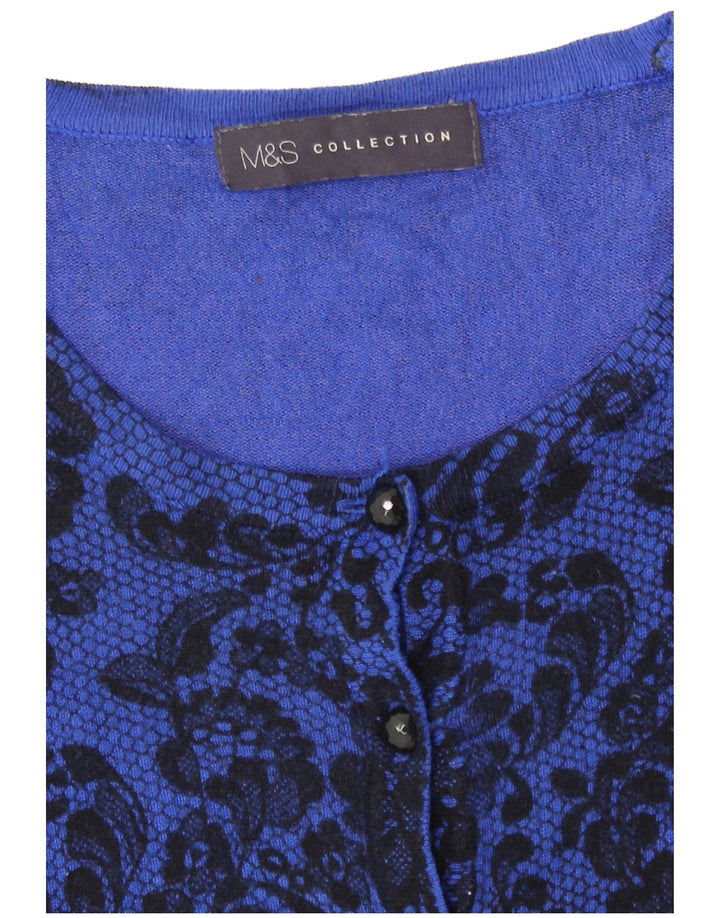 Marks & Spencer - Cárdigan para mujer, talla 40, color azul medio, floral