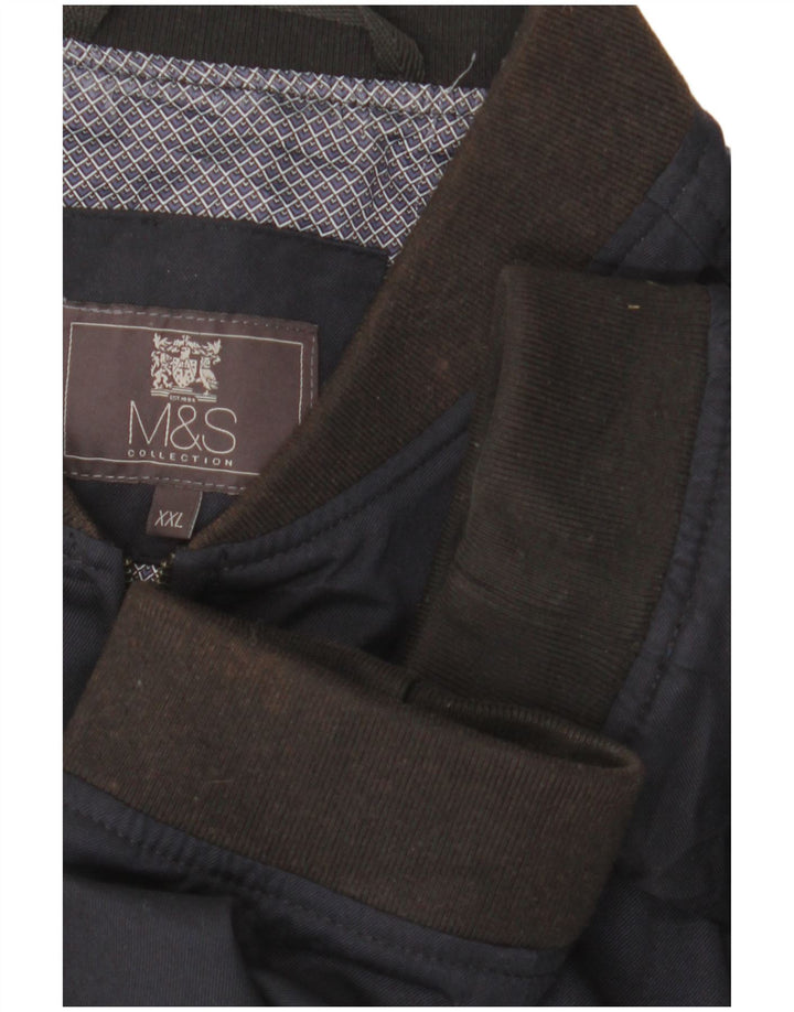 Marks & Spencer Chaqueta Bomber para Hombre UK 44 2XL Azul Marino