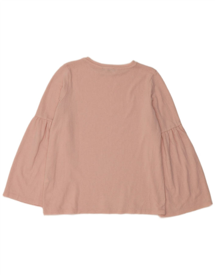 Zara Mujer Trafaluc Blusa De Manga Larga Top UK 44 Poliéster Rosa Medio