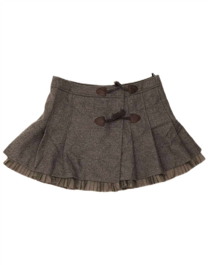 Valentino Mujer Mini Falda Cruzada Mediana W30 Lana Virgen Gris