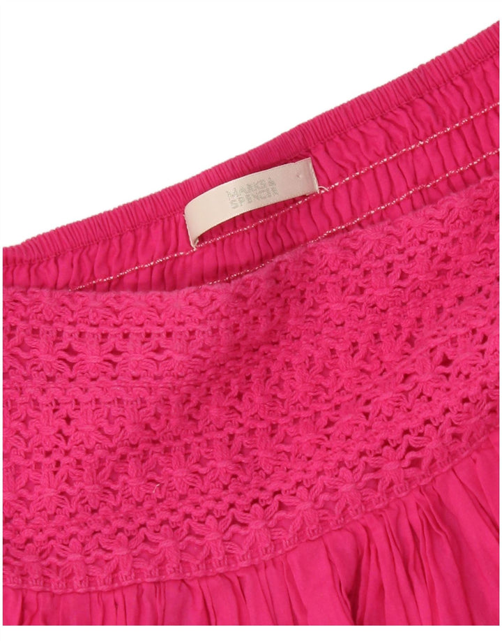 Marks & Spencer Minifalda Plisada para Mujer W28 Rosa Medio