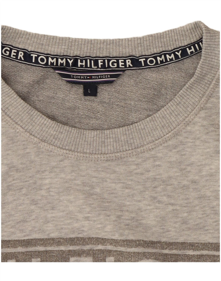 Tommy Hilfiger Sudadera gráfica para mujer Jumper UK 46 Grande Gris