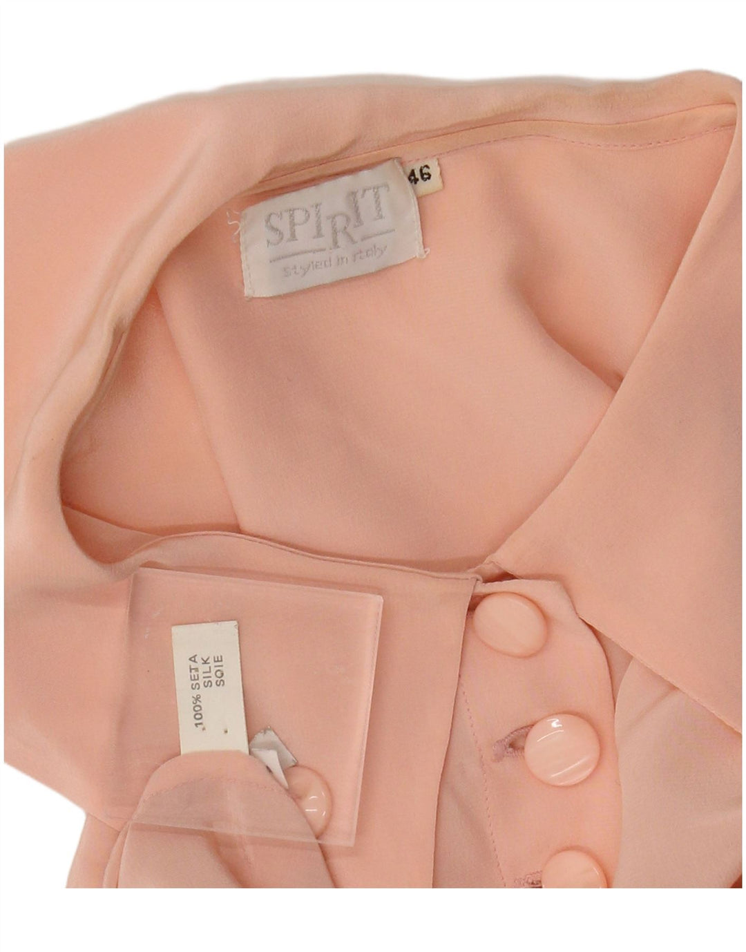 Blusa vintage para mujer IT 46 Seda rosa grande