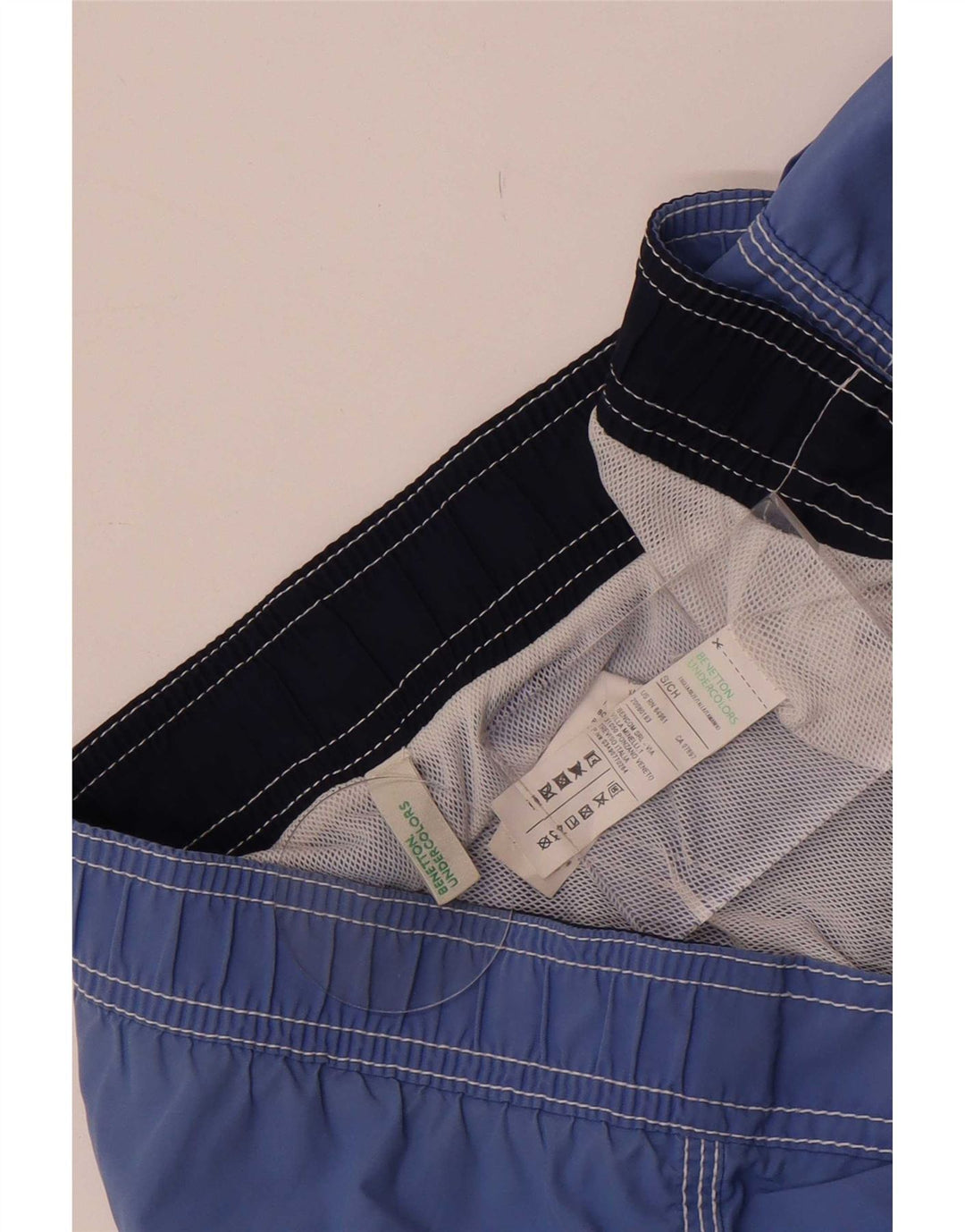 Benetton Bañador Corto Hombre Azul Algodón