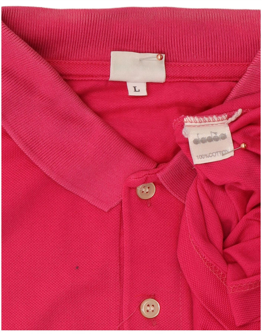 DIADORA Polo Hombre Grande Rosa Algodón
