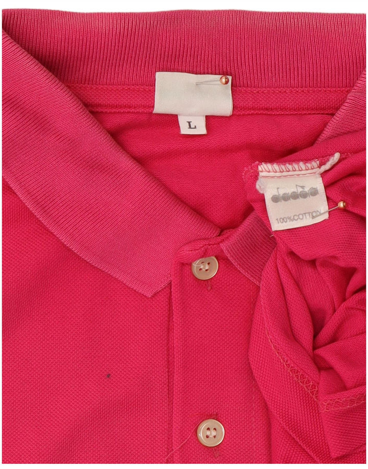 DIADORA Polo Hombre Grande Rosa Algodón