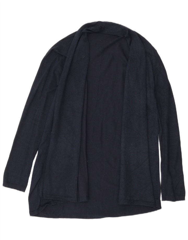 Zara Mujer Cárdigan Abierto Suéter UK 12 Medium Azul Marino