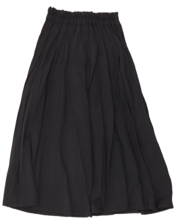 Falda maxi plisada vintage para mujer W30 azul marino medio