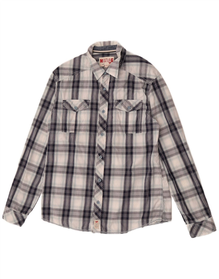 Camisa Mustang Hombre Grande Cuadros Multicolor Algodón