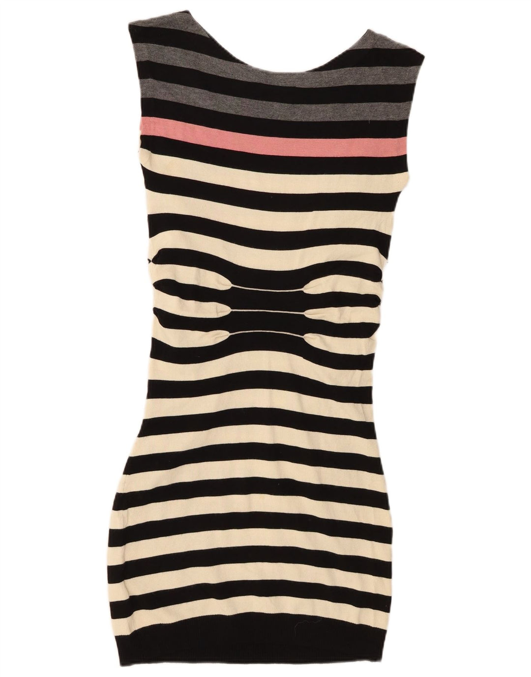 Ted Baker Vestido ajustado sin mangas para mujer talla 2 pequeño negro a rayas