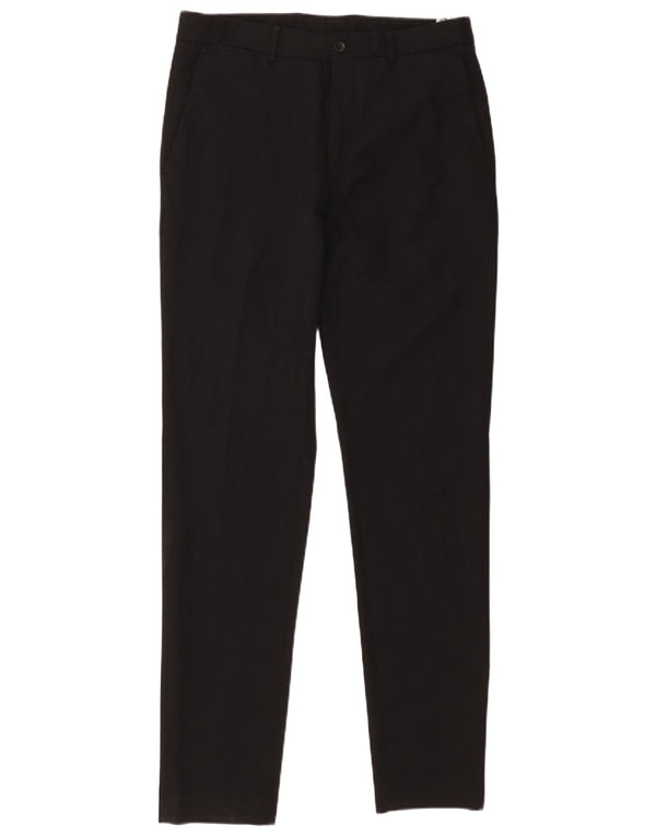Zara Mens Slim Chino Pantalones EU 38 Small W30 L33 Viscosa Negra
