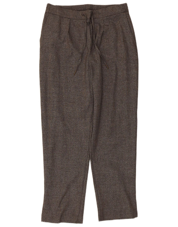 Zara Pantalón chino recto para mujer EU 38 Small W28 L27 Grey Houndstooth