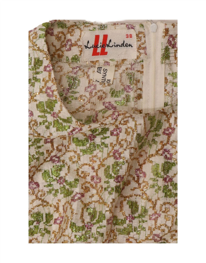 Lucie Linden Vestido Maxi Shift para Mujer EU 38 Medio Multicolor Floral 80s