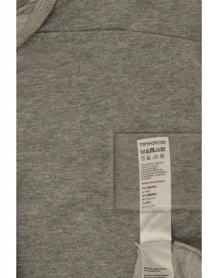 Topshop Top extragrande de manga larga para mujer UK 42 Viscosa gris medio