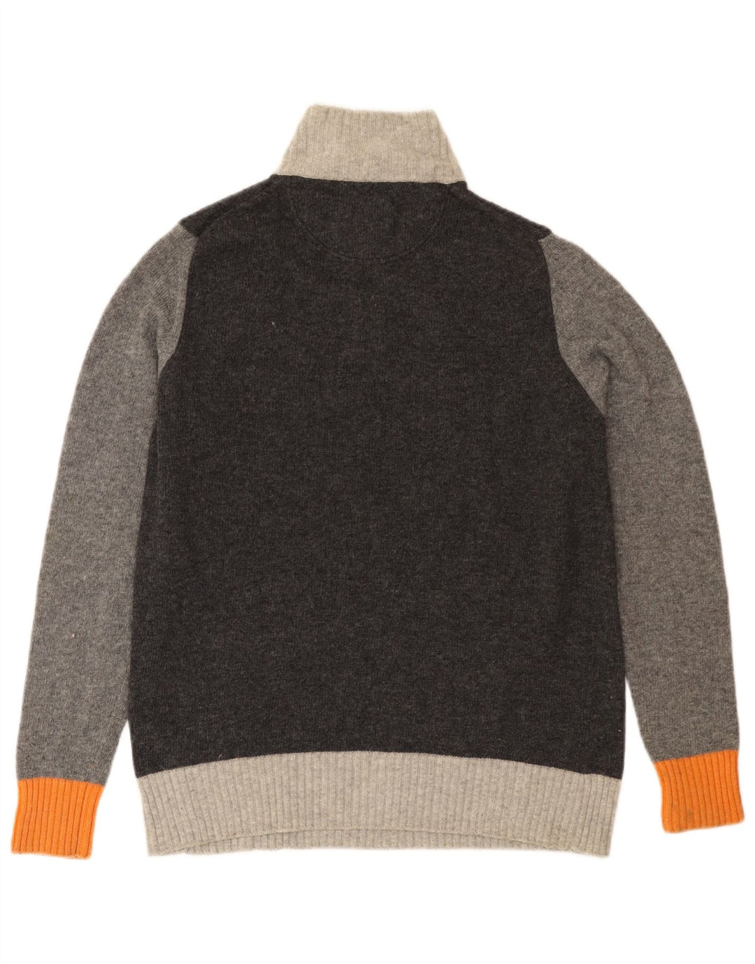 TRUSSARDI Jersey De Cuello Con Cremallera Para Hombre De Lana Color Block Gris Medio