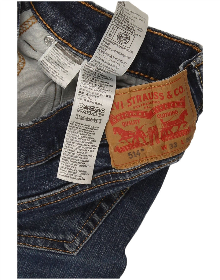 Levi's Mens 514 Jeans Rectos Tamaño 33W33 L32 Algodón Azul