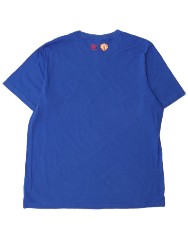 Adidas Hombre Manchester United Graphic Camiseta Top XL Algodón Azul