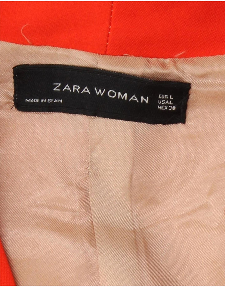 Zara Mujer Bolero Chaqueta UK 40 Grande Viscosa Naranja