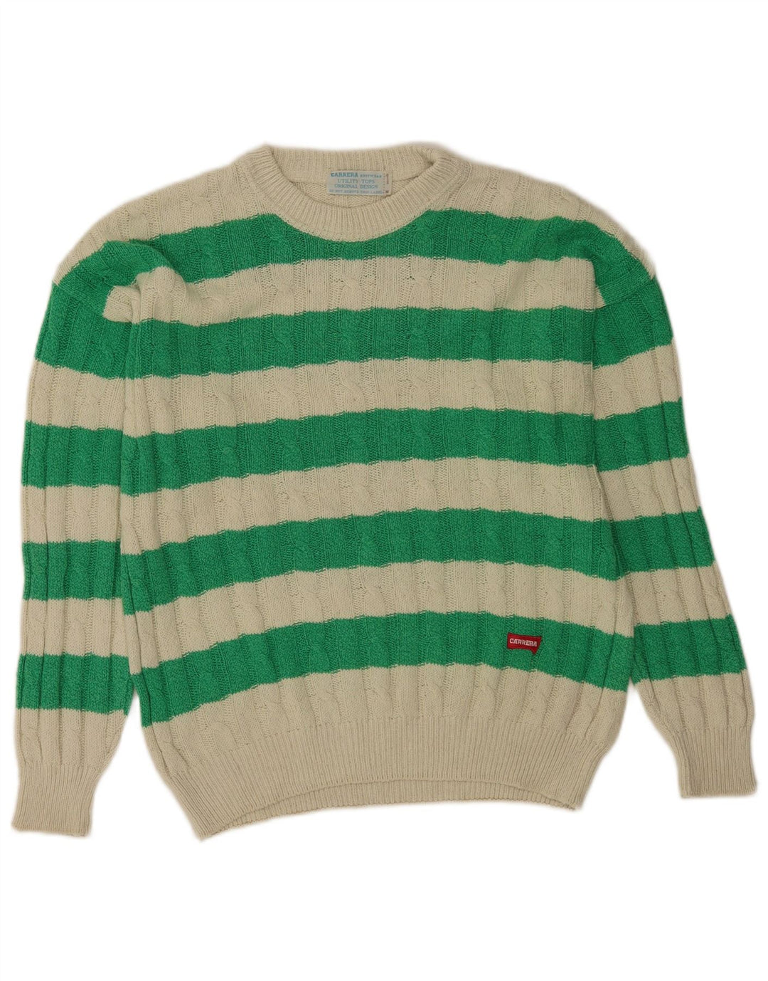 Carrera Jersey De Cuello Redondo Para Hombre Jersey De Algodón A Rayas Verde Medio