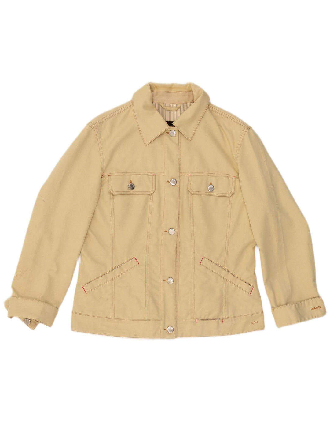 PAUL & SHARK Chaqueta vaquera náutica para mujer UK 46 Algodón amarillo grande