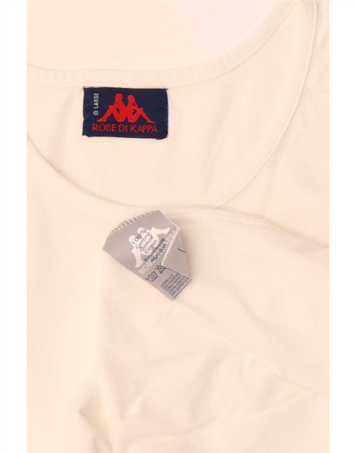 Kappa Hombre Chaleco Top Grande Algodón Blanco