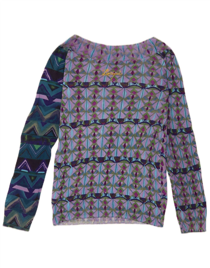 Desigual Top con hombros descubiertos para mujer UK 40 Grande Multicolor Bohemio