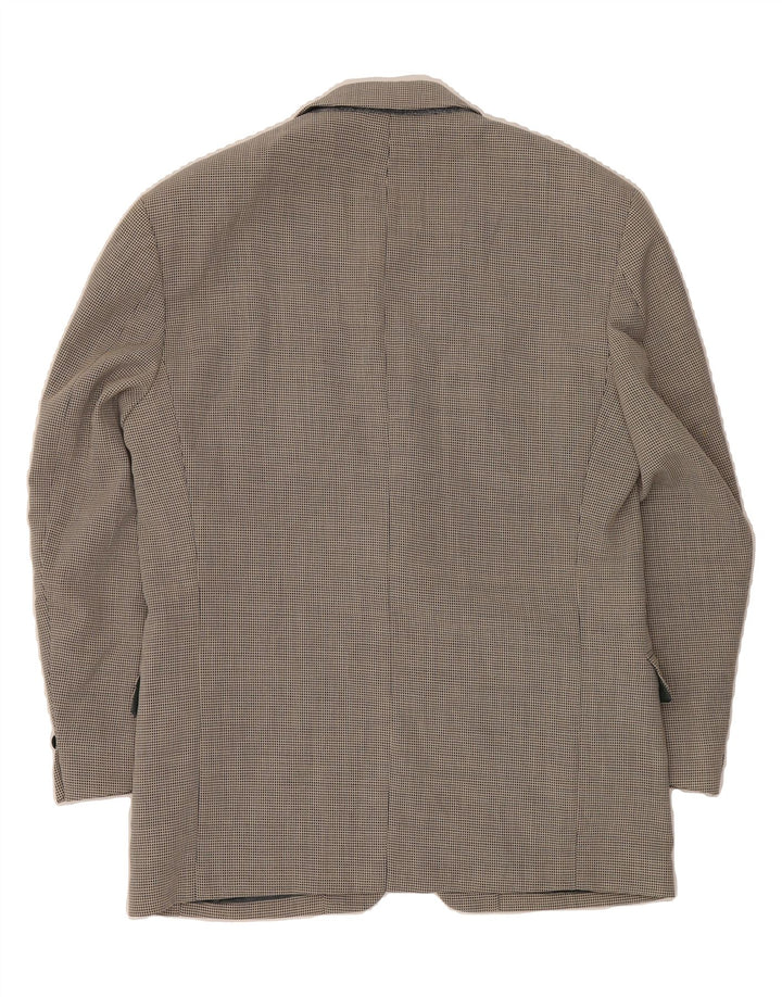 KENZO Mens 2 Button Blazer Jacket IT 48 Medium Navy Blue Houndstooth Wool Vintage Kenzo and Second-Hand Kenzo from Messina Hembry 