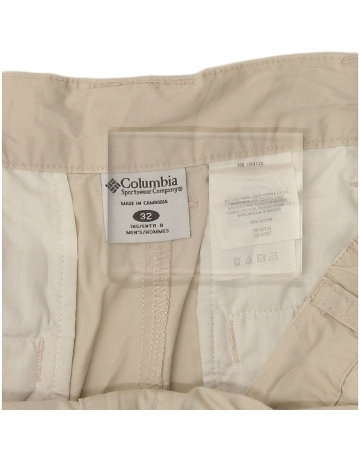 COLUMBIA Pantalones cortos cargo para hombre W32 Algodón beige medio