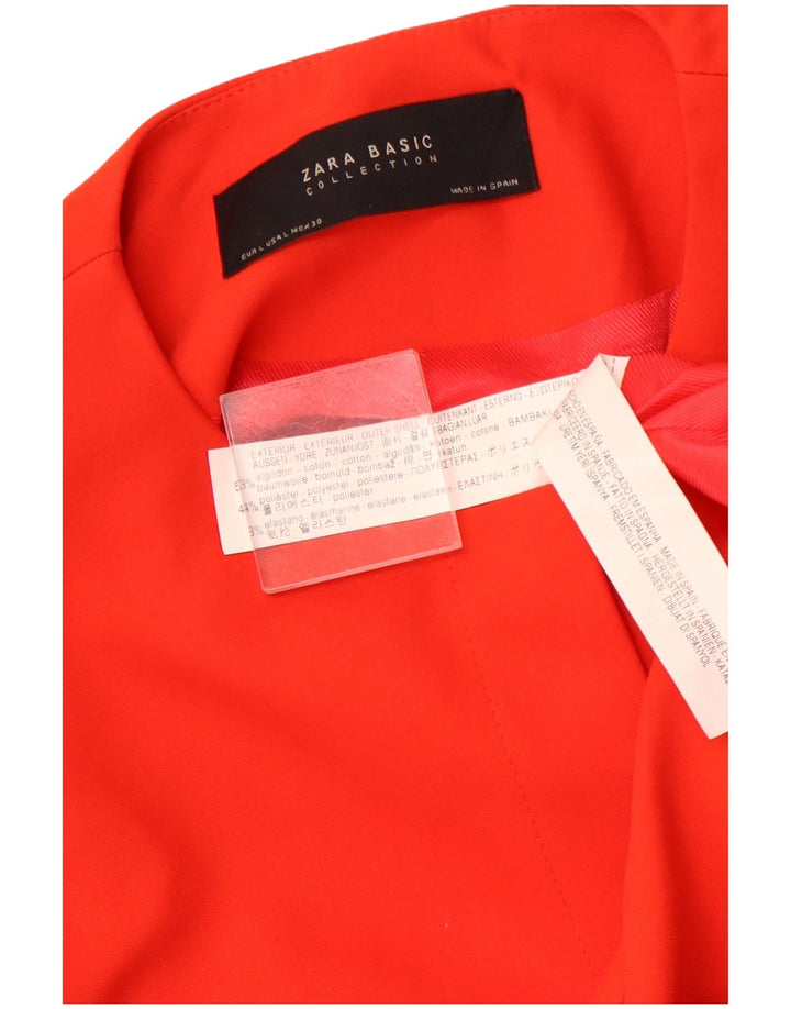 ZARA Chaqueta tipo blazer abierta de manga 3/4 para mujer UK 44 Grande Algodón naranja