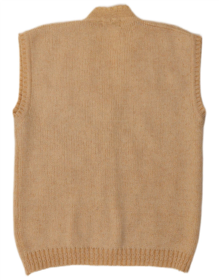 NAGPAL Suéter tipo cárdigan sin mangas para mujer UK 46 Large Beige Floral