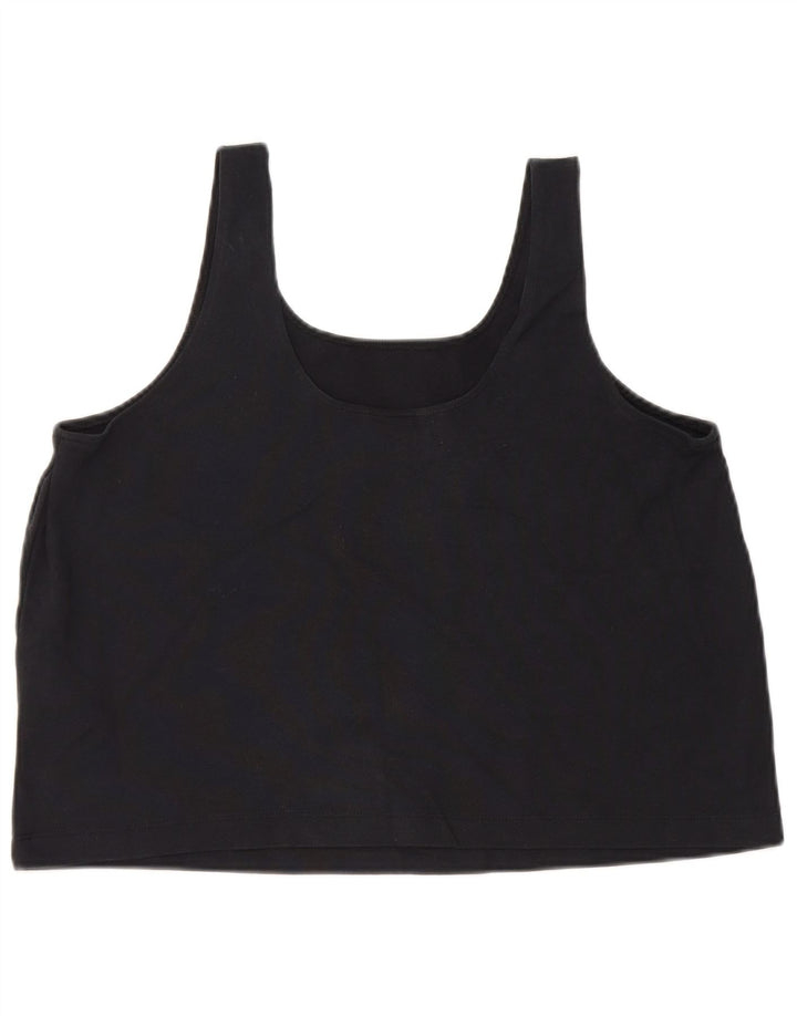 Nike Mujer Crop Oversize Chaleco Top UK 10 Pequeño Algodón Negro