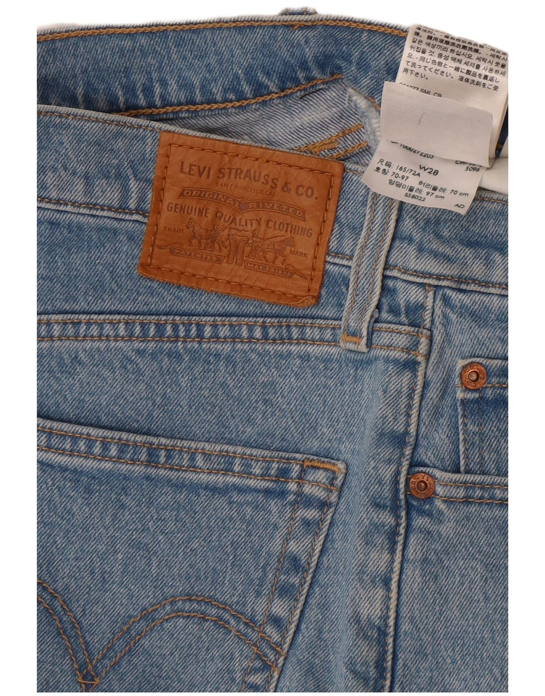 Shorts Levi's Mujer W28 Algodón Azul Medio