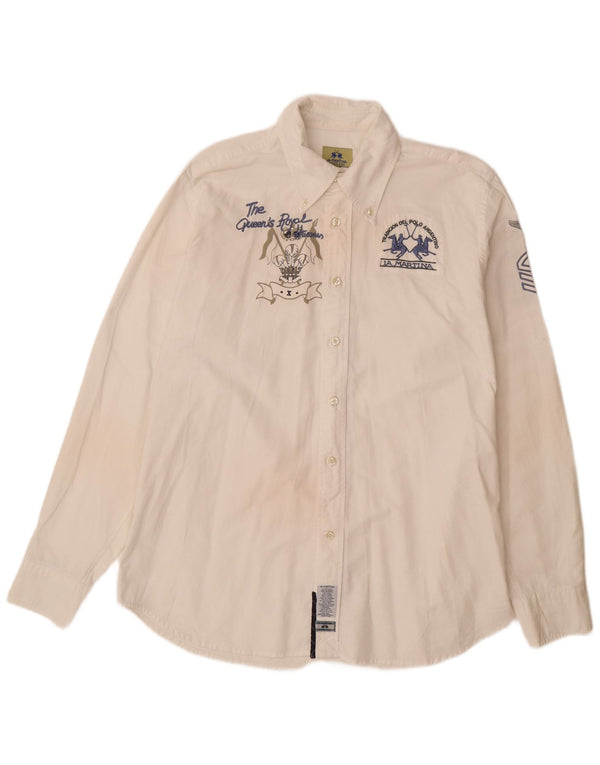 La Martina Camisa Estampada Hombre XL Algodón Blanco